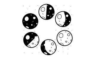Moon Phases Sticker PNG