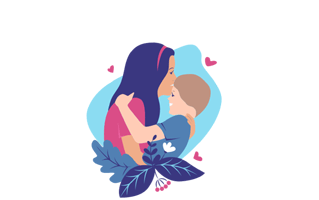 Mother And Son Free Sticker PNG
