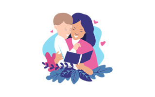 Mother And Son Sticker PNG