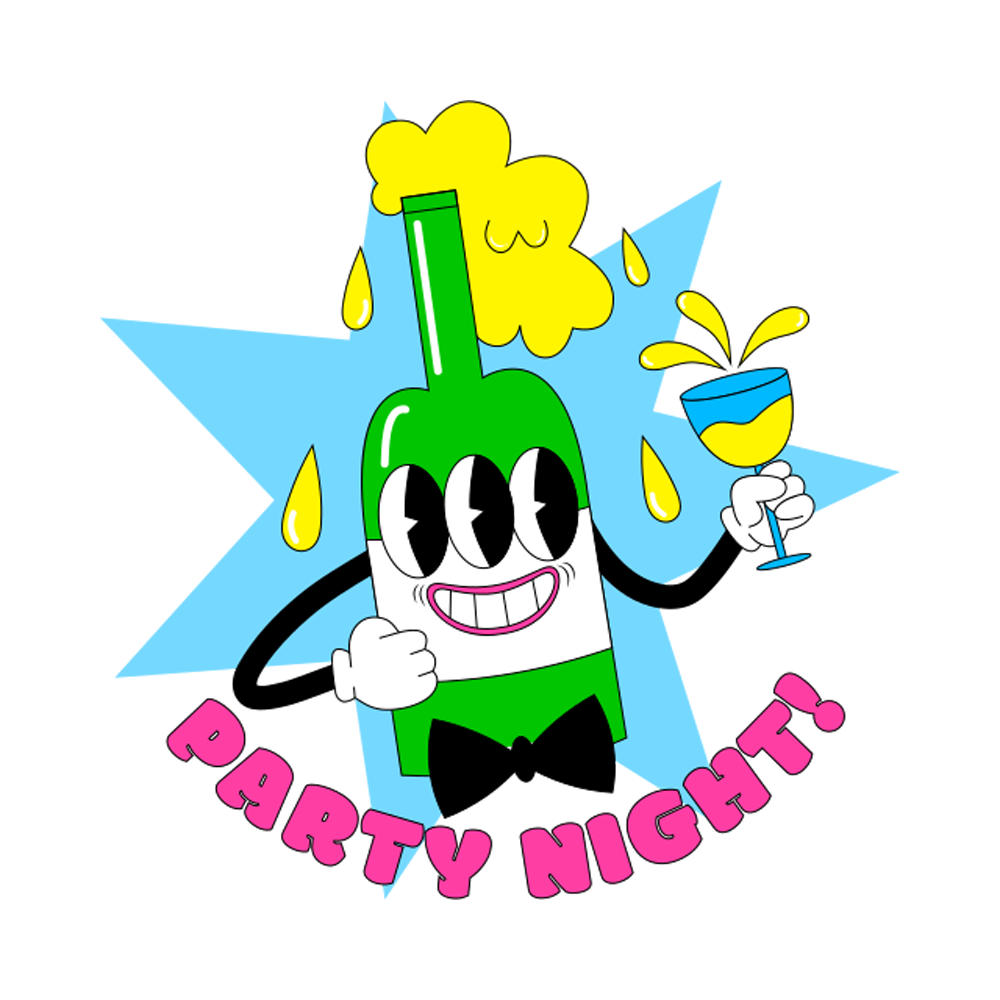 Night Party Sticker Transparent Picture
