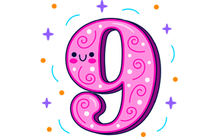 Nine Sticker PNG
