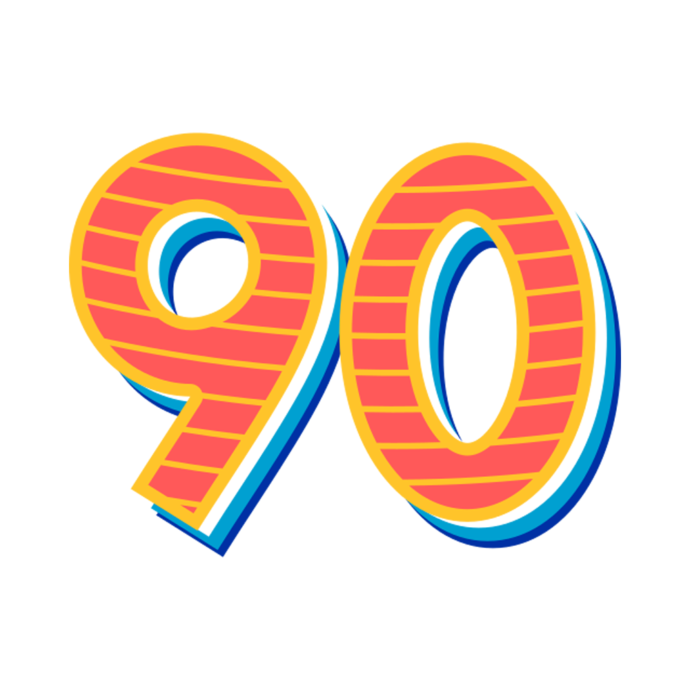 Ninety Free Sticker Transparent Image