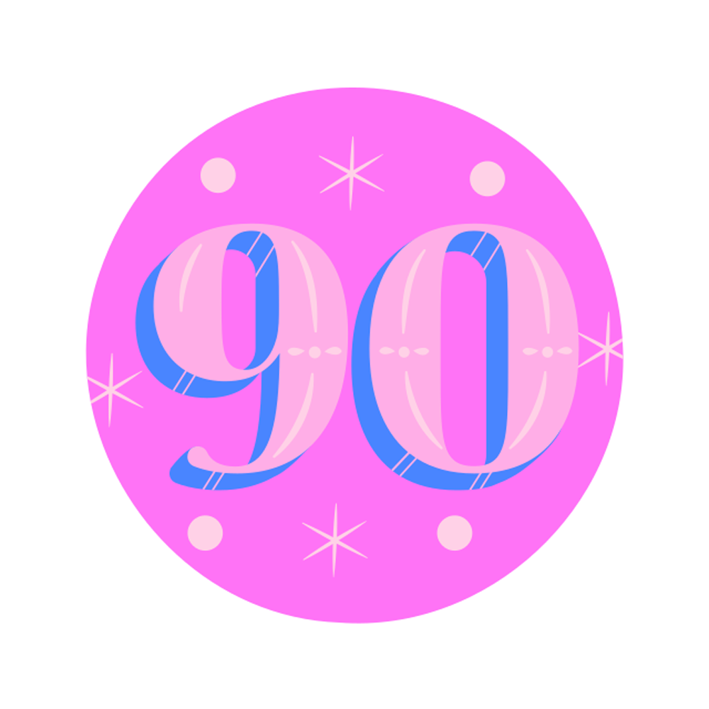 Ninety Free Sticker Transparent Photo