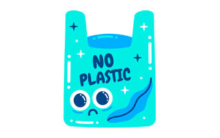No Plastic Bags Sticker PNG