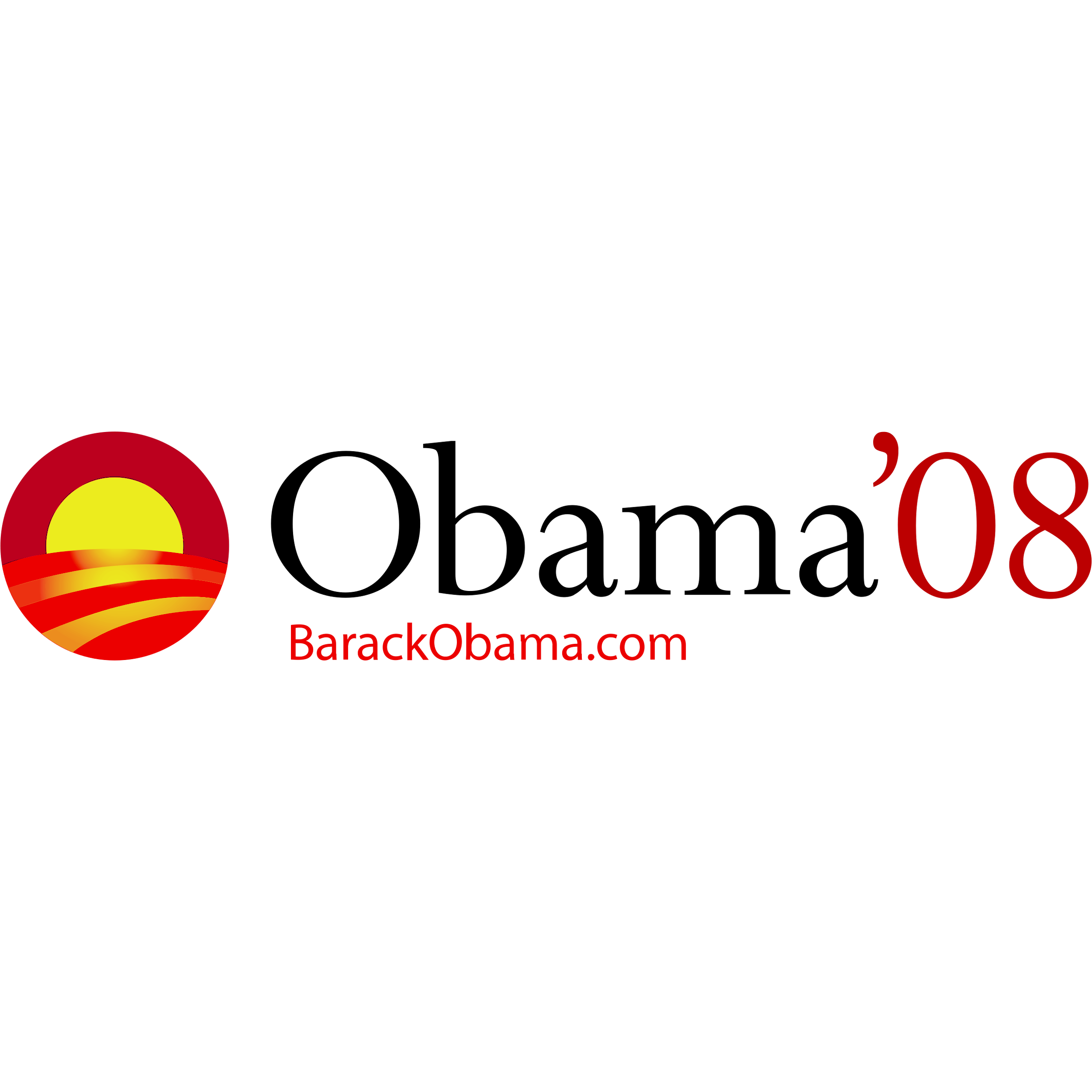 Obama 2008 Flat Logo  Transparent Clipart