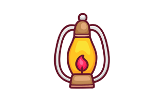 Oil Lamp Sticker PNG