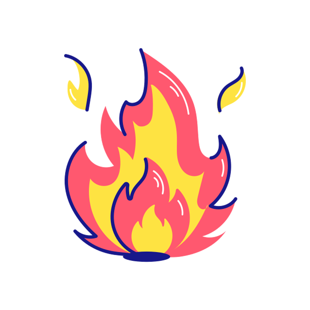 On Fire Sticker Transparent Clipart