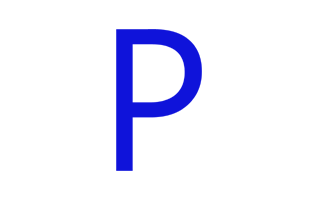 P Alphabet Blue PNG
