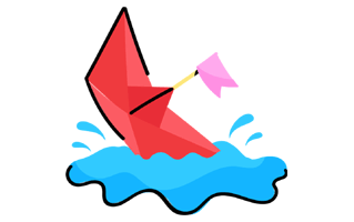 Paper Boat Sticker PNG