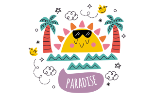 Paradise Sticker PNG