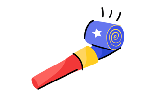Party Blower Free Sticker PNG