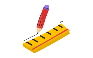 Pencil And Ruler Free Sticker PNG