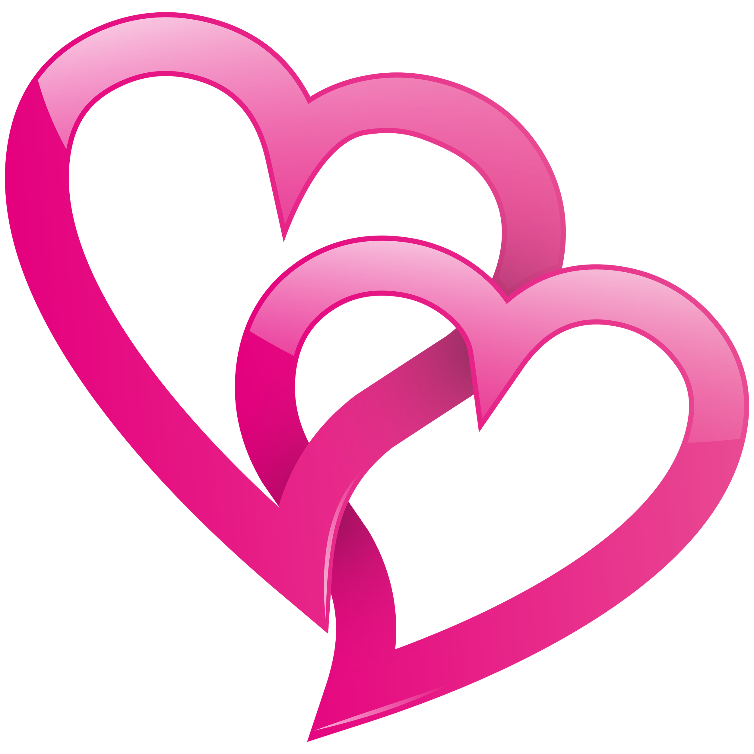 Pink Two Hearts Transparent Clipart