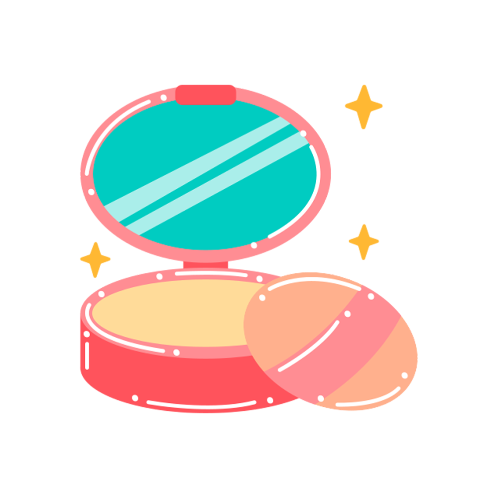 Pressed Powder Free Sticker Transparent Picture