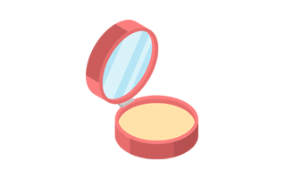 Pressed Powder Sticker PNG