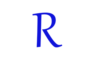R Alphabet Blue PNG