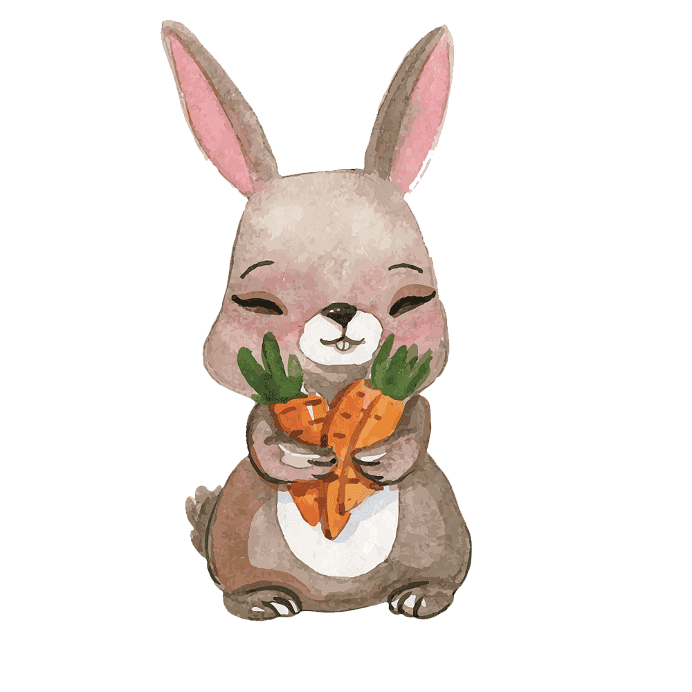 Rabbit With Carrot Transparent Clipart