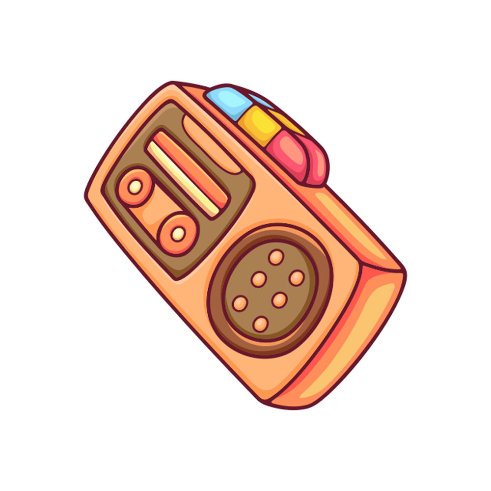 Radio Tape Free Sticker Transparent Picture