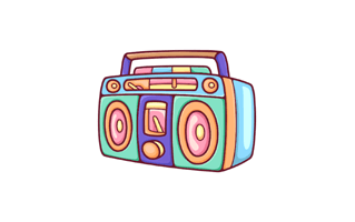 Radio Tape Sticker PNG