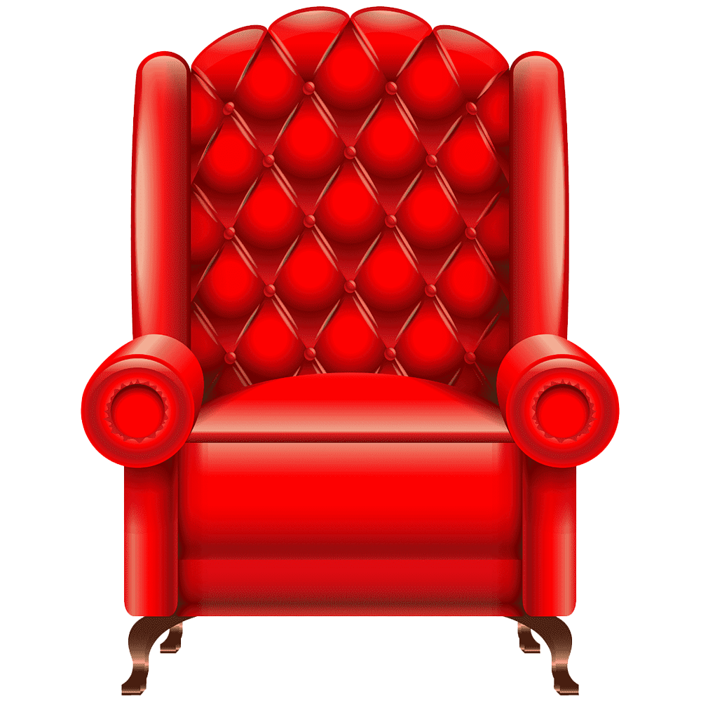 Red Armchair  Transparent Clipart
