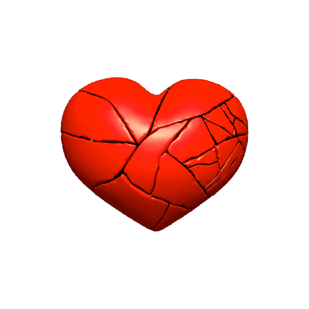 Red Broken Heart Transparent Image