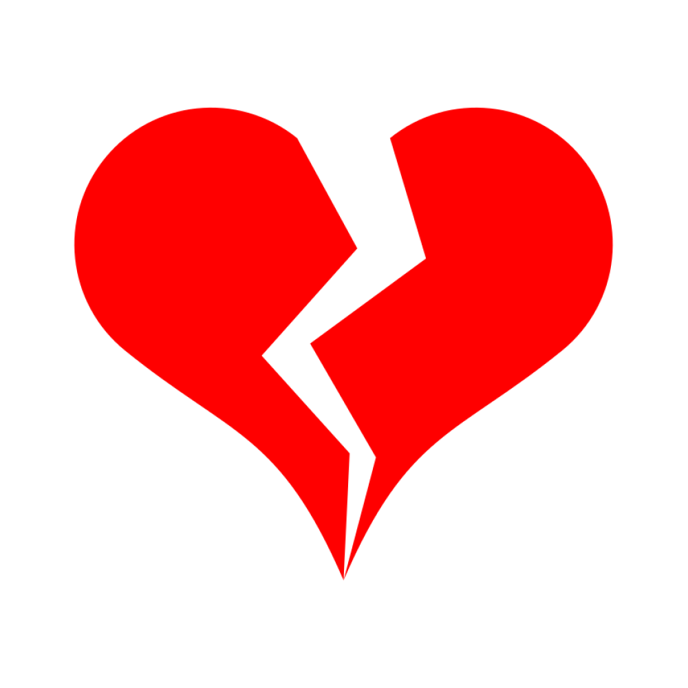Red Broken Heart Transparent Clipart