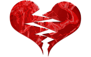 Red Broken Heart PNG