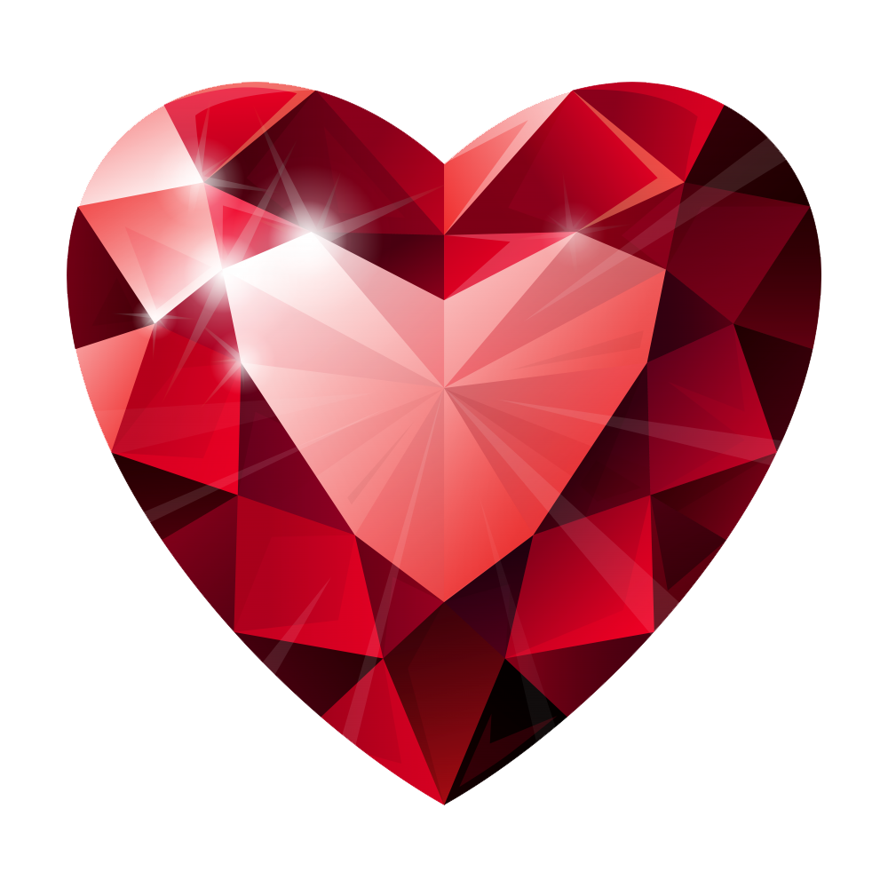 Red Diamond Heart Transparent Photo