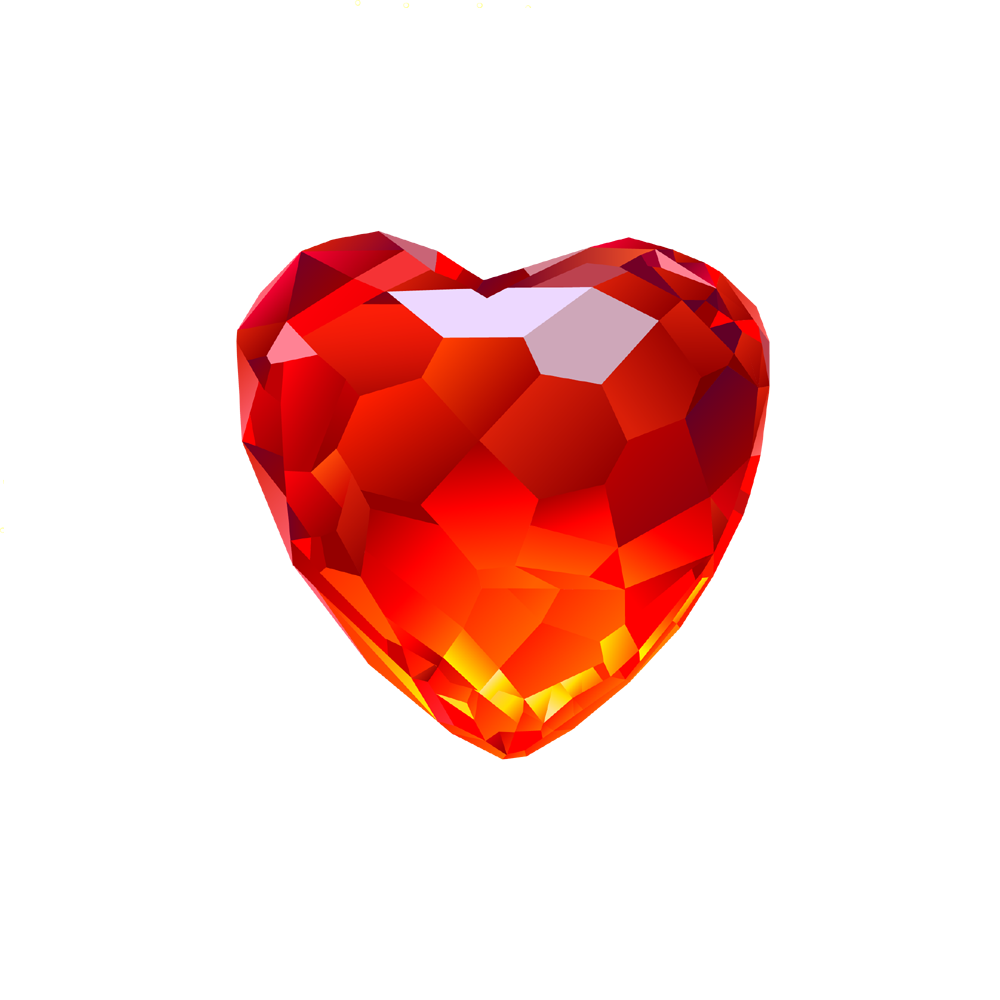 Red Diamond Heart Transparent Picture