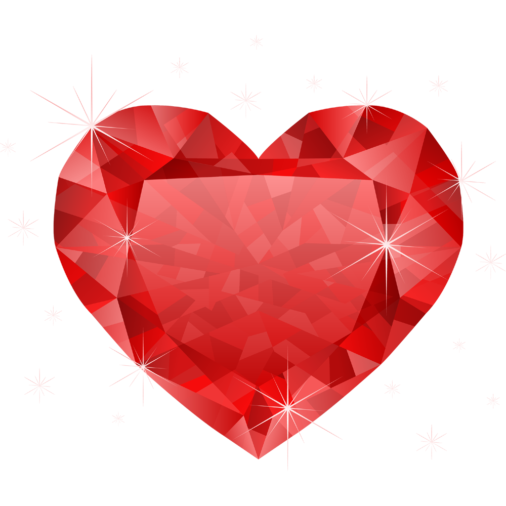 Red Diamond Heart Transparent Clipart
