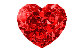 Red Diamond Heart PNG