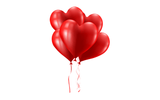 Red Heart Ballon PNG