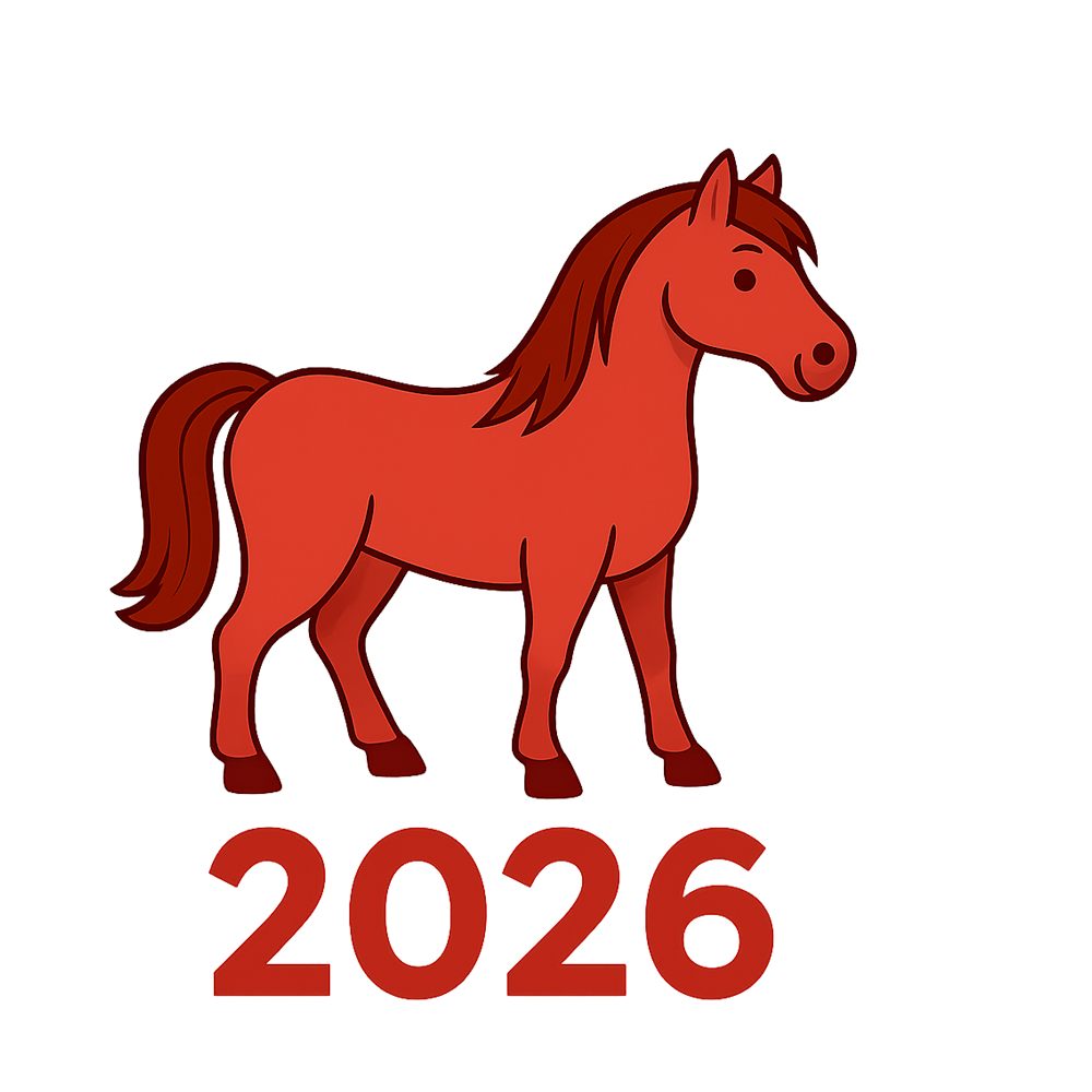 Red Horse 2026 Year Transparent Image