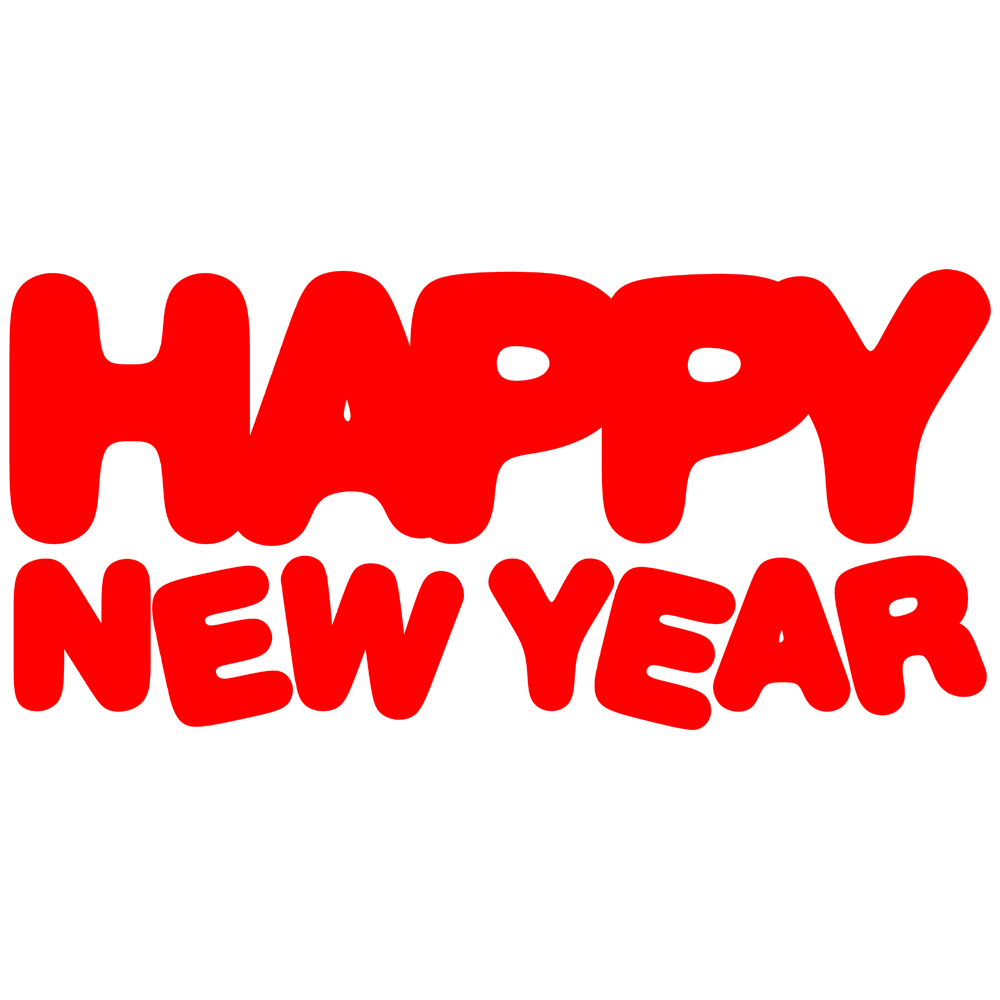Red New Year Transparent Clipart