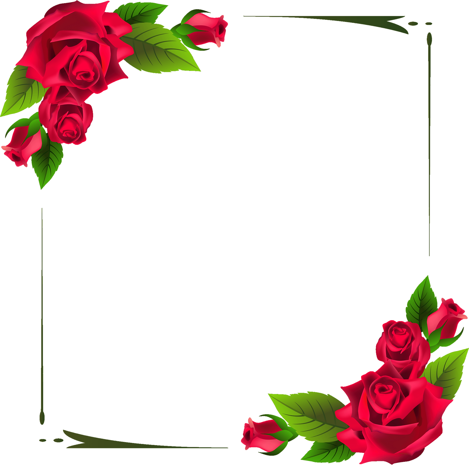 Red Rose Frame Transparent Clipart