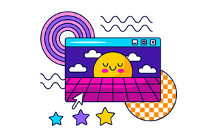 Retro Stickers Free PNG