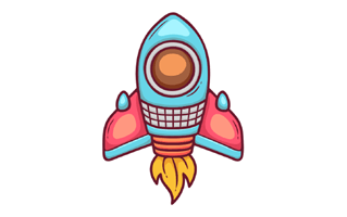 Rocket Ship Sticker PNG