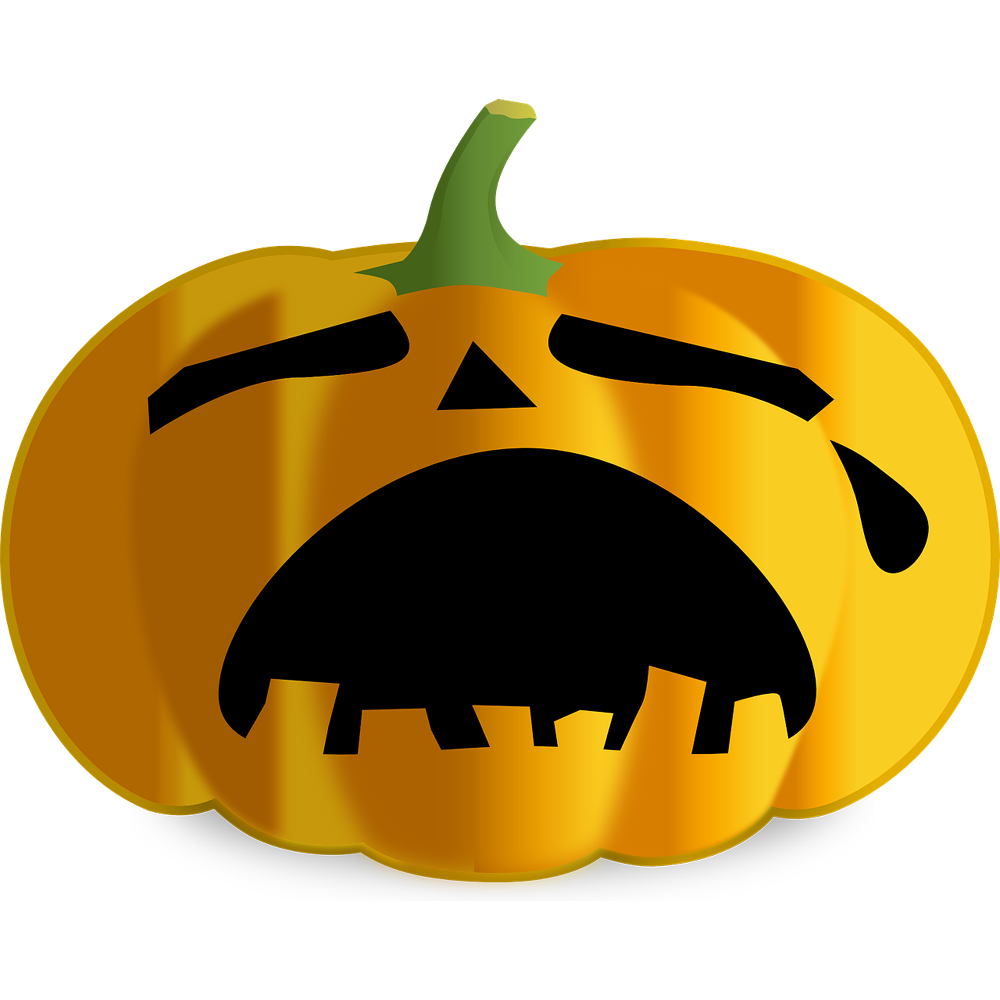 Sad Halloween Pumpkin  Transparent Picture