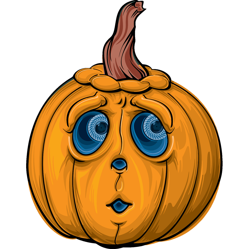 Sad Halloween Pumpkin  Transparent Clipart