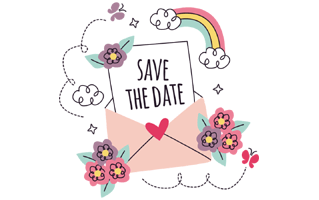 Save The Date Sticker PNG