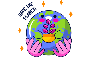 Save The Planet Free Sticker PNG