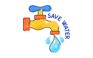 Save Water Free Sticker PNG