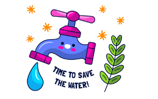 Save Water Sticker PNG