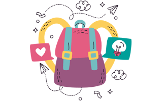 School Bag Sticker PNG