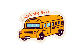 School Bus Sticker PNG