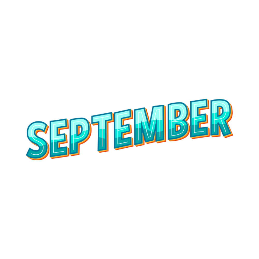 September Free Sticker Transparent Image