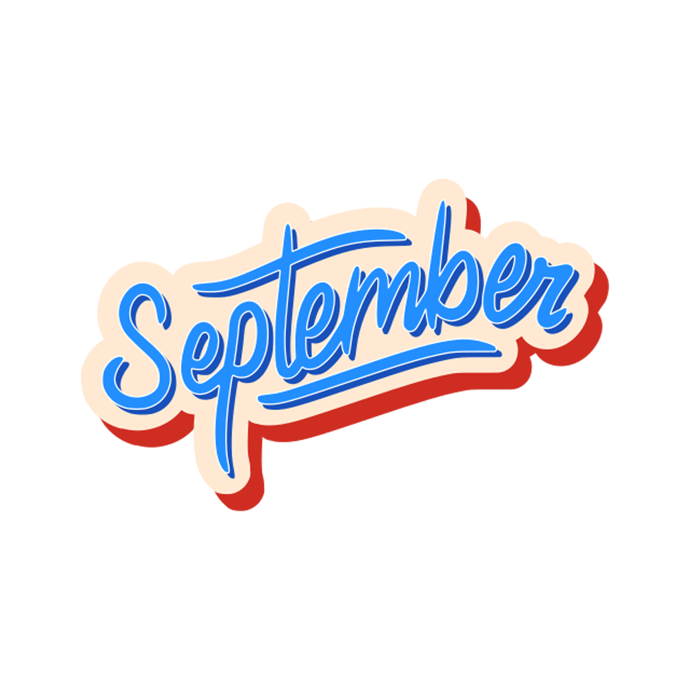 September Free Sticker Transparent Clipart