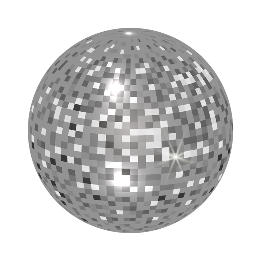 Silver Disco Ball Transparent Photo