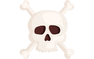 Skull And Bones Sticker PNG