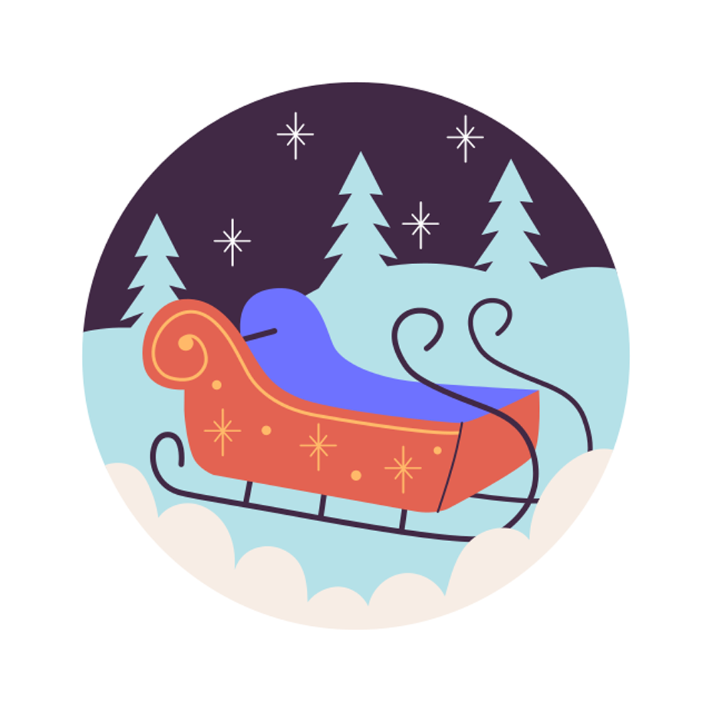 Sleigh Free Sticker Transparent Image